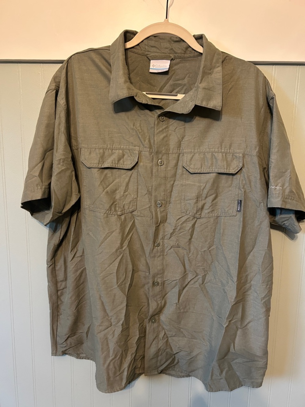 Columbia Short-Sleeve Button Front Shirt Jacket - Olive Green